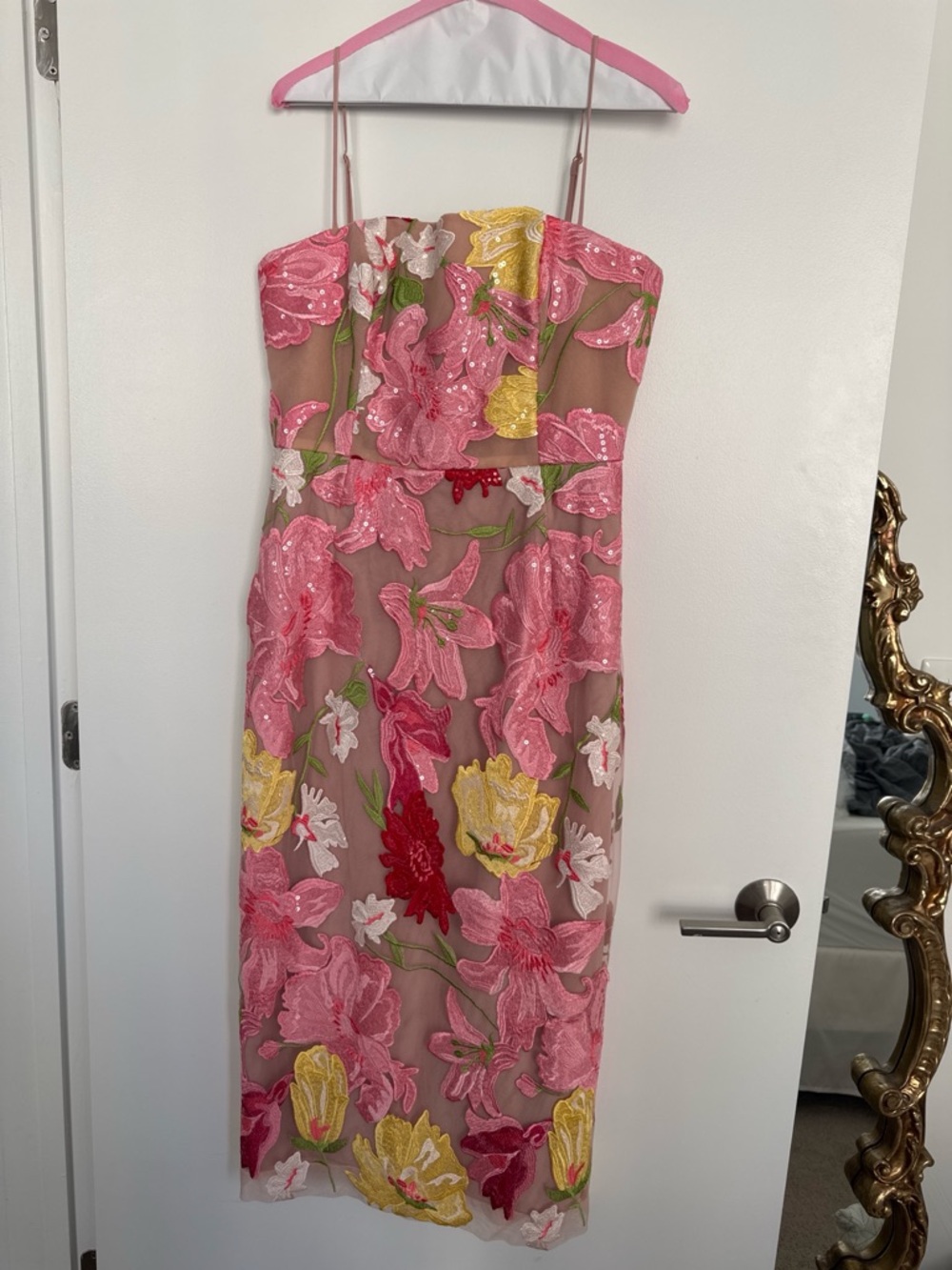 HELSI Gemma Floral Appliqué Sequin Midi Dress